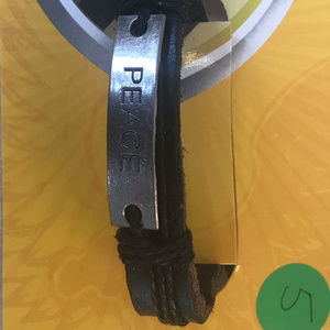 Elegant Leather Peace  Bracelet For Women